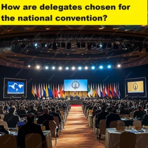 How are delegates chosen for the national convention?